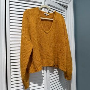 Madewell Mustard V-Neck Sweater